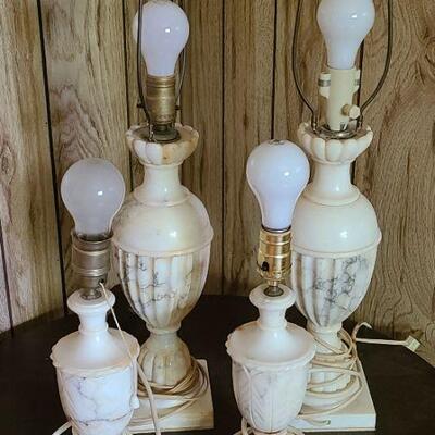Lot 168: Vintage/Antique Marble Lamps
