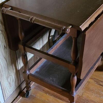 Lot 166: Vintage Teacart/Bar/ Coffee Cart Table