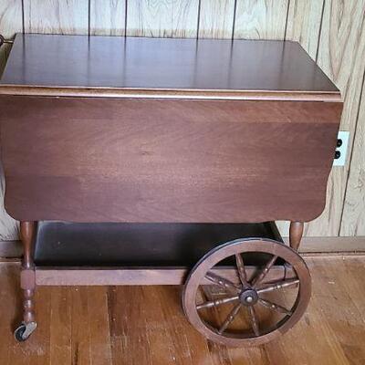 Lot 166: Vintage Teacart/Bar/ Coffee Cart Table