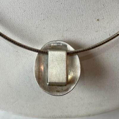 K701 Sterling Silver 3pc Blue Lapis Necklace /Slide Earring Set 