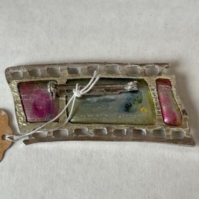 K705 Two Silver Artisan Pins by Yossi Steinberg 