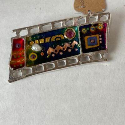 K705 Two Silver Artisan Pins by Yossi Steinberg 