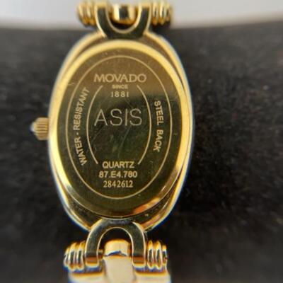 K713 MOVADO Asis Swiss Diamond Face Goldtone Watch 