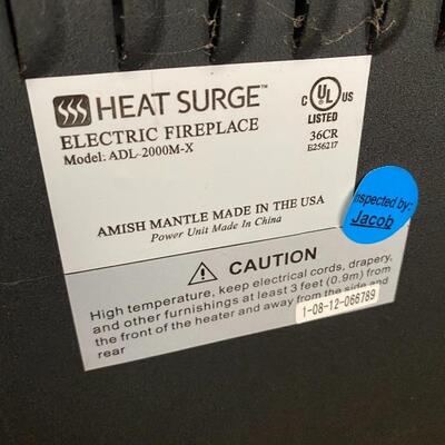 Heat Surge Electric Fireplace Heater Amish Mantle Model #ADL-2000M-X