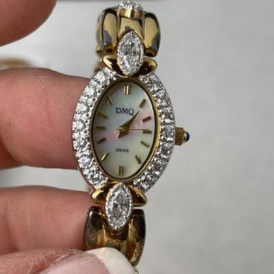 K717 Two Diamonique CZ Ladies Watches 