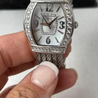 K717 Two Diamonique CZ Ladies Watches 