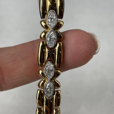 K717 Two Diamonique CZ Ladies Watches 