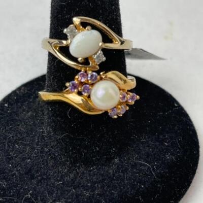 K721 14k Yellow Gold Electroplated Ladies Rings 