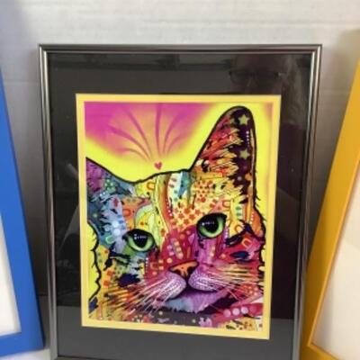 G - 870. Three Framed Retro Catz
