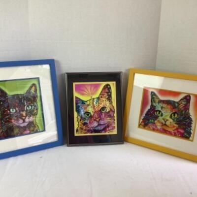 G - 870. Three Framed Retro Catz