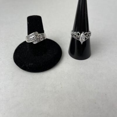 K727 Sterling Diamonique CZ Ladies Rings 