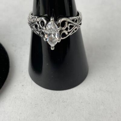 K727 Sterling Diamonique CZ Ladies Rings 