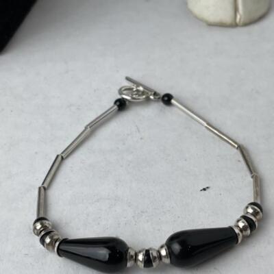 K734 Sterling Silver Dream Stone Pendant, Bracelet, Earring Set 