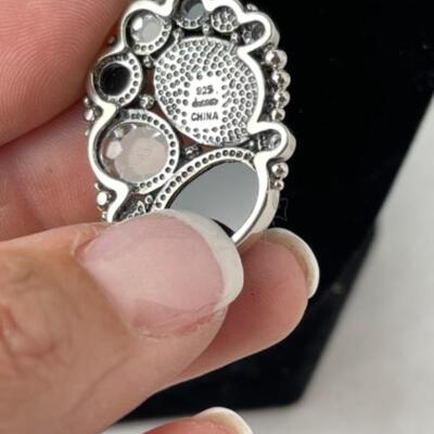 K734 Sterling Silver Dream Stone Pendant, Bracelet, Earring Set 