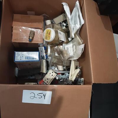 lot 254 - box of asstd parts, electrical, etc