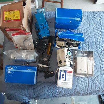 lot 254 - box of asstd parts, electrical, etc