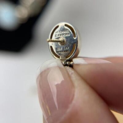 K738 Sterling 14k Yellow Gold Michael Dawkins 3 pc Jewelry Set 