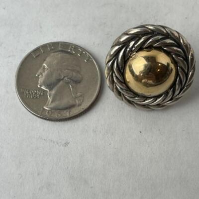 K743 Sterling 18k, 14k Ann King Basketweave Heart Pendant and Earrings 