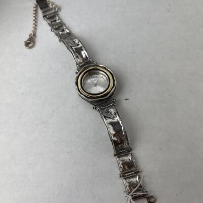 K746 Sterling Silver Goldtone Shablool Watch, Bracelet Set