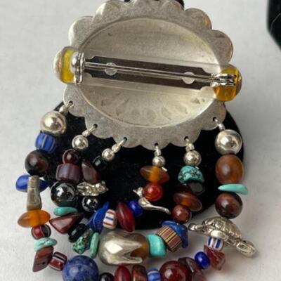 K751 Southwestern Style Pin/ Earring Set 