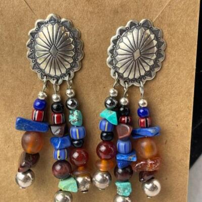 K751 Southwestern Style Pin/ Earring Set 