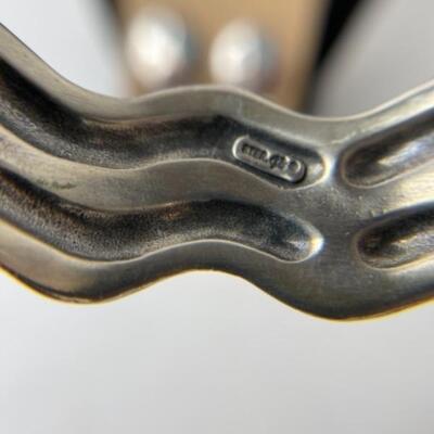 K752 Sterling Carolyn Pollack Inlay Earrings/ Cuff  