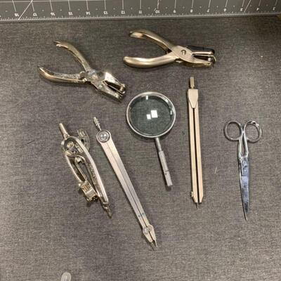 #379 Hole Punch, Scissors, Magnifying Glass & Misc.