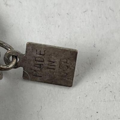 K757 Silver tone Blue Stone and Bead Necklace Earring Set by Dream Heart 