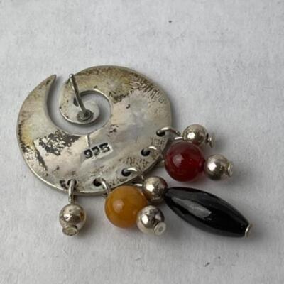 K759 New Gold Vermeil Jasper, Pearl 22â€ Necklace w/ 925 Earrings 