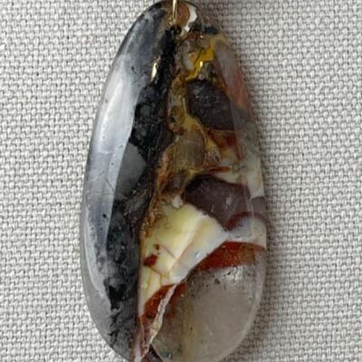 K759 New Gold Vermeil Jasper, Pearl 22â€ Necklace w/ 925 Earrings 