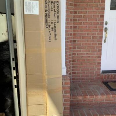 K - 897  NEW IN BOX White Washed Leaning Shelf 