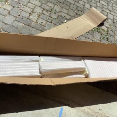 K - 897  NEW IN BOX White Washed Leaning Shelf 