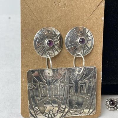 K761 Sterling 4pc Necklace, Weiss Bracelet, Earring, Pin Set 