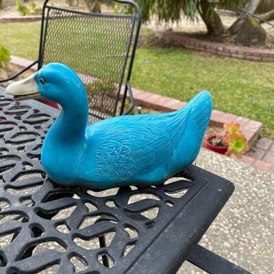 Ceramic Turquoise Blue duck, vintage