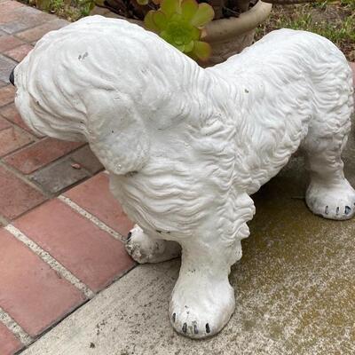 Painted Concrete Sheep Dog Yard Art Statue