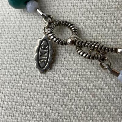 K766 Teal Blue Apatite 20â€ Necklace by Amy Kahn Russell with Earrings 