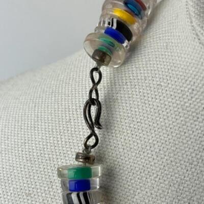 K772 Artisan made Glass Beaded Necklace, Bracelet, Earrings Set