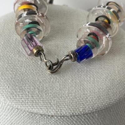 K772 Artisan made Glass Beaded Necklace, Bracelet, Earrings Set