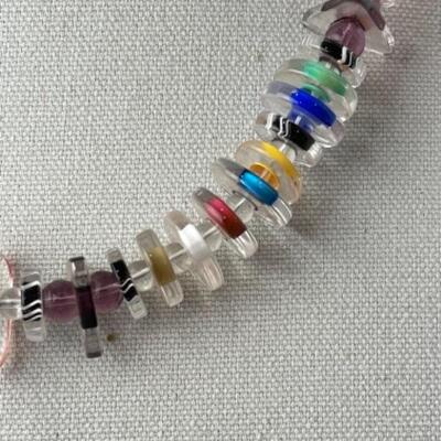 K772 Artisan made Glass Beaded Necklace, Bracelet, Earrings Set