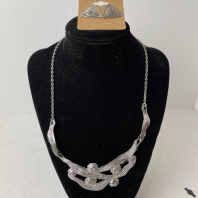 K773 Sterling PZ Israel Necklace and Earring Set 