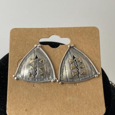 K773 Sterling PZ Israel Necklace and Earring Set 