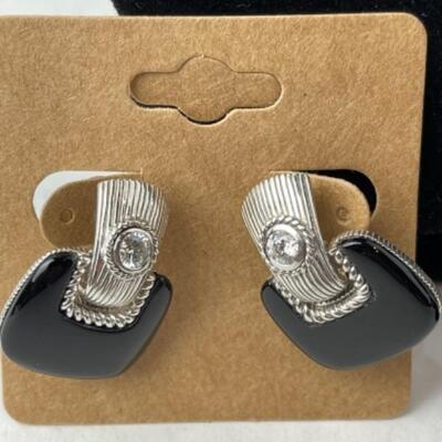 K776 Sterling Onyx Judith Ripka 3pc Jewelry Set 