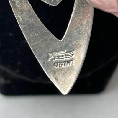 K777 Sterling Zuni Knifewing Segura Earrings, Pin , Pendant 