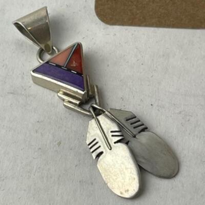 K777 Sterling Zuni Knifewing Segura Earrings, Pin , Pendant 