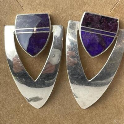 K777 Sterling Zuni Knifewing Segura Earrings, Pin , Pendant 