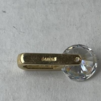 K779 18k & 14k Yellow Gold Necklace CZ Earring Set 