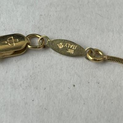 K779 18k & 14k Yellow Gold Necklace CZ Earring Set 