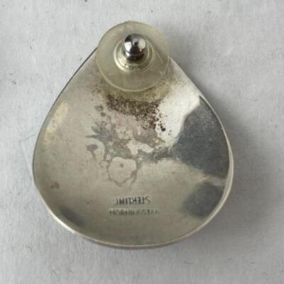 K780 Sterling Blue Chalcedony Agate, Denim Lapis Earrings 