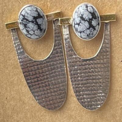 K783 Sterling Jasper Druzy Pearl Pin Pendant Necklace and Earrings Set