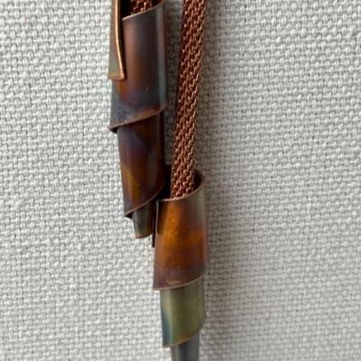 K788 Artisan Made Copper Contemporary Copper Necklace Earring Set